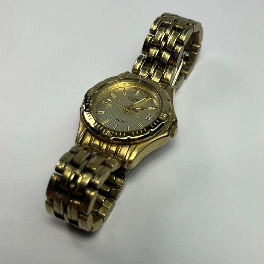 Citizen Women's Quartz Watch WR 100M Gold Tone 6010-K07980 (Needs Battery)